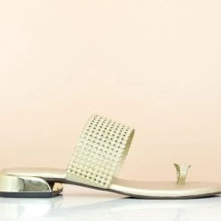 Inc.5 SALE DIAMOND FLAT TOE POST-GOLD