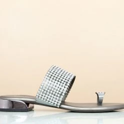 Inc.5 DIAMOND FLAT TOE POST-GUN METAL