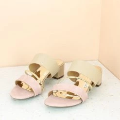 Inc.5 DOUBLE STRAP BLOCK HEEL MULE-BEIGE SALE