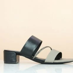 Inc.5 DOUBLE STRAP BLOCK HEEL MULE-BLACK Casual