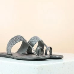 Inc.5 SALE EMBROIDED KOLHAPURI-GUN METAL