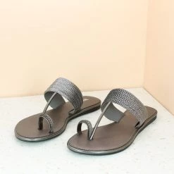 Inc.5 SALE EMBROIDED KOLHAPURI-GUN METAL