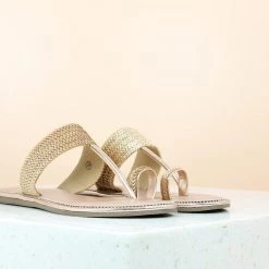 Inc.5 SALE EMBROIDED KOLHAPURI-ROSE GOLD