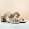 Inc.5 DOUBLE STRAP BLOCK HEEL-L.GOLD