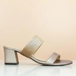 Inc.5 DOUBLE STRAP BLOCK HEEL-L.GOLD