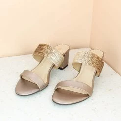 Inc.5 DOUBLE STRAP BLOCK HEEL-L.GOLD