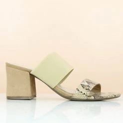 Inc.5 ELASTIC DOUBLE STRAP MULE-BEIGE SALE