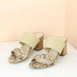 Inc.5 ELASTIC DOUBLE STRAP MULE-BEIGE SALE