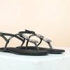 Inc.5 SALE CRYSTAL STONE FLAT SANDAL-BLACK