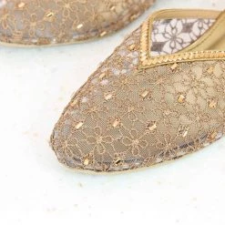 Inc.5 DIAMOND ETHNIC MULE-ANTIQUE GOLD WOMEN