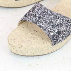 Inc.5 Ethnic GLITTERY PLATFORM MULE-GUN METAL