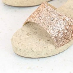 Inc.5 Ethnic GLITTERY PLATFORM MULE-ROSE GOLD