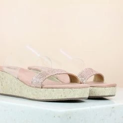 Inc.5 TRANSPARENT STRAP PLATFORM-ROSE GOLD SALE
