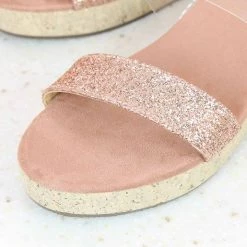 Inc.5 TRANSPARENT STRAP PLATFORM-ROSE GOLD SALE