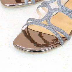 Inc.5 SALE GLITTERY FLAT PARTY SANDAL-GUN METAL