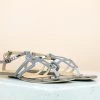 Inc.5 SALE GLITTERY FLAT SANDAL-GUN METAL