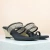 Inc.5 SALE NET DIAMOND VEDGE HEEL-BLACK