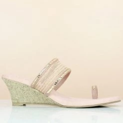 Inc.5 NET DIAMOND VEDGE HEEL-PEACH