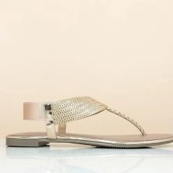 Inc.5 SALE SEQUINS FLAT SANDAL-ROSE GOLD