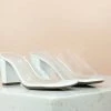 Inc.5 Casual TRANSPARENT BLOCK MULE-WHITE