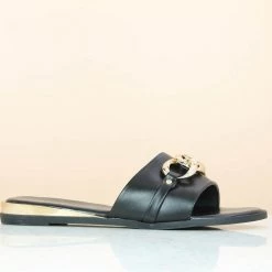 Inc.5 FLAT PLATED HEEL MULE-BLACK Casual