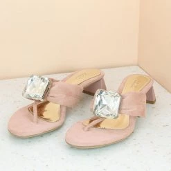 Inc.5 BLOCK HEEL STONE THONG-PEACH SALE