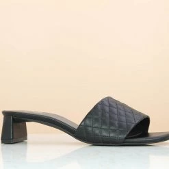 Inc.5 BLOCK CASUAL HARD HEEL MULE-BLACK