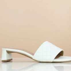 Inc.5 SALE BLOCK CASUAL HARD HEEL MULE-WHITE