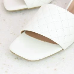 Inc.5 SALE BLOCK CASUAL HARD HEEL MULE-WHITE