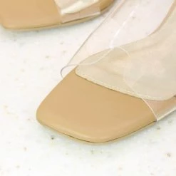 Inc.5 Casual TRANSPARENT BLOCK MULE-BEIGE