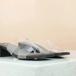 Inc.5 SALE TRANSPARENT BLOCK MULE-BLACK