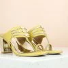 Inc.5 BLOCK HEEL KOLHAPURI-YELLOW