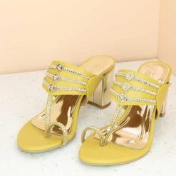 Inc.5 BLOCK HEEL KOLHAPURI-YELLOW