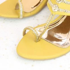 Inc.5 BLOCK HEEL KOLHAPURI-YELLOW