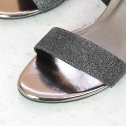 Inc.5 SALE GLITTERED COUNTER SANDAL - GUN METAL
