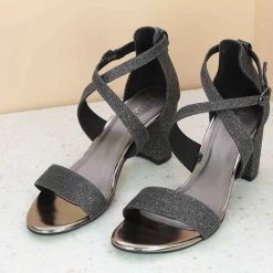Inc.5 SALE GLITTERED COUNTER SANDAL - GUN METAL 9 Inc.5 SALE GLITTERED COUNTER SANDAL - GUN METAL
