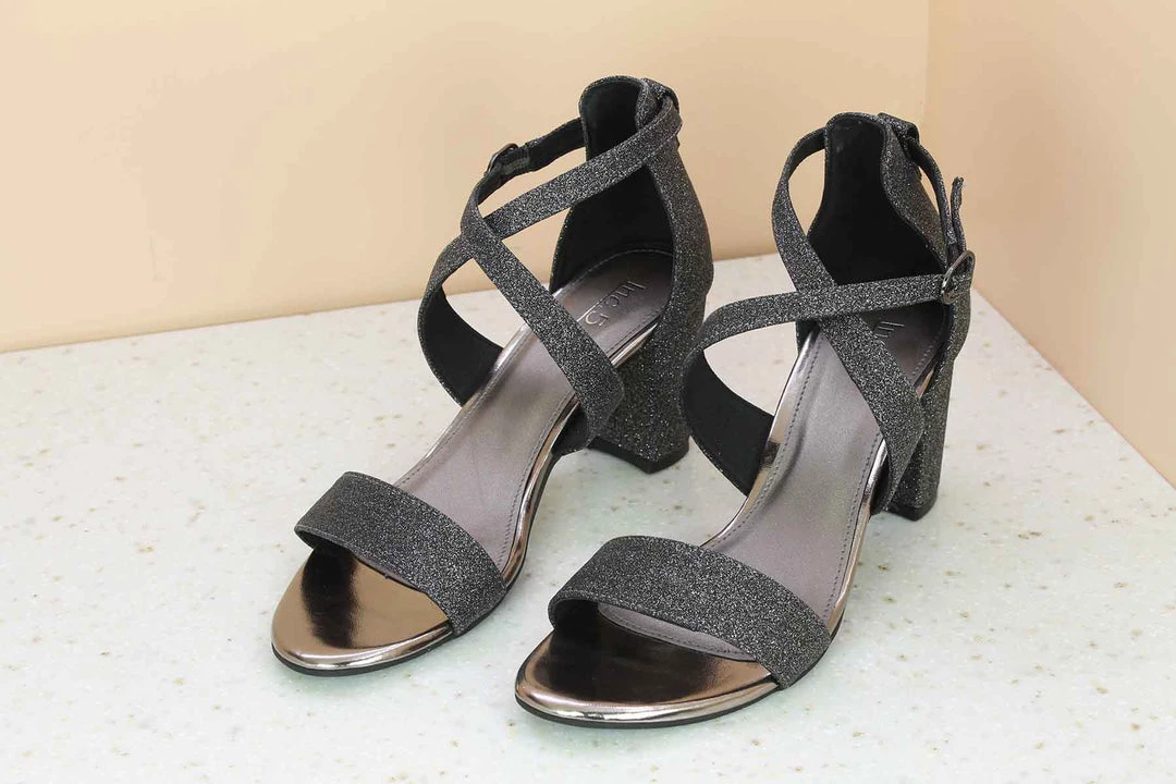 Inc.5 SALE GLITTERED COUNTER SANDAL - GUN METAL 6 Inc.5 SALE GLITTERED COUNTER SANDAL - GUN METAL