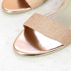 Inc.5 GLITTERED COUNTER SANDAL - ROSE GOLD