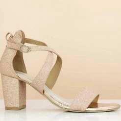 Inc.5 GLITTERED COUNTER SANDAL - ROSE GOLD