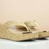 Inc.5 SALE CORK COVERED PLATFORM THONG - GOLD