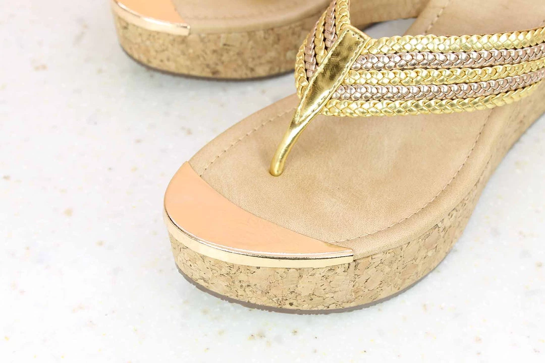 Inc.5 SALE CORK COVERED PLATFORM THONG - GOLD 4 Inc.5 SALE CORK COVERED PLATFORM THONG - GOLD