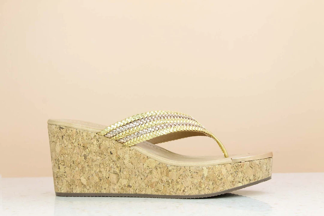 Inc.5 SALE CORK COVERED PLATFORM THONG - GOLD 5 Inc.5 SALE CORK COVERED PLATFORM THONG - GOLD