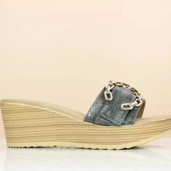 Inc.5 SALE PLATFORM CASUAL PU MULE-GREY