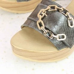 Inc.5 SALE PLATFORM CASUAL PU MULE-GREY