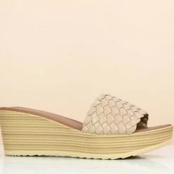Inc.5 WOVEN CASUAL PU PLATFORM-BEIGE SALE