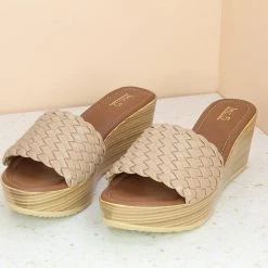 Inc.5 WOVEN CASUAL PU PLATFORM-BEIGE SALE