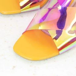 Inc.5 TRANSPARENT CROSS STRAP MULES