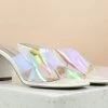 Inc.5 TRANSPARENT CROSS STRAP MULES