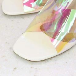 Inc.5 TRANSPARENT CROSS STRAP MULES