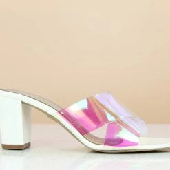 Inc.5 TRANSPARENT CROSS STRAP MULES